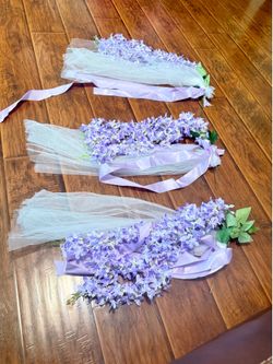 church aisle decor lilac