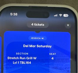 Del Mar Race Track Table for 4- Sat 8/1