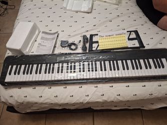 88-Key Electronic Keyboard Black w/ Accessories, Built-in Speaker, Metronome