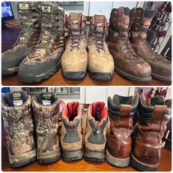 (3) Red Wing / Irish Setter Leather Work Boots Sizes 11-11.5 Safety-Toe, Waterproof, also for Hiking