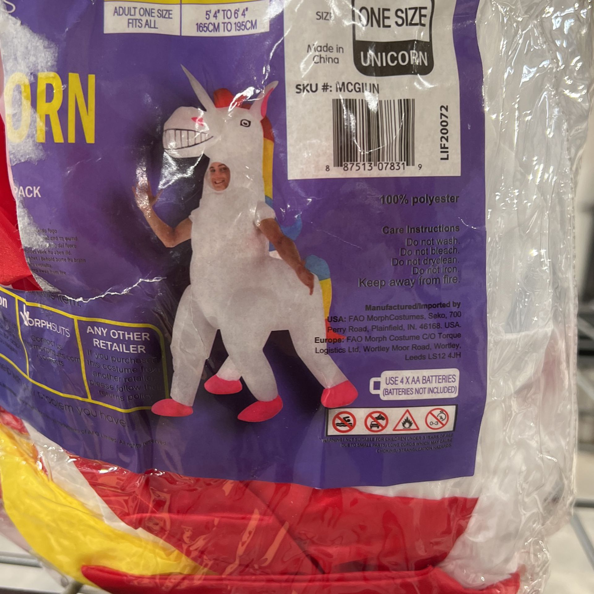 One Size Unicorn Costume