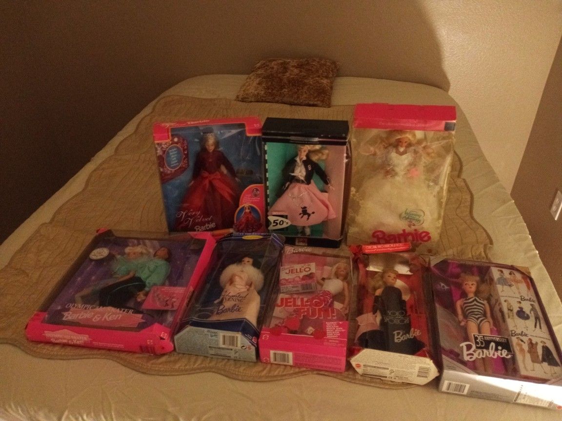 Eight Boxed Barbie Collection