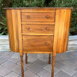 Vintage Solid Wood Martha Washington Sewing Crafting Cabinet Table