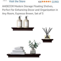 NIB AHDECOR Modern Storage Floating Shelves