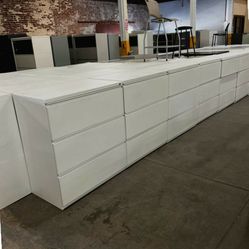 WHITE 3 DRAWER FILE CABINETS -can deliver-