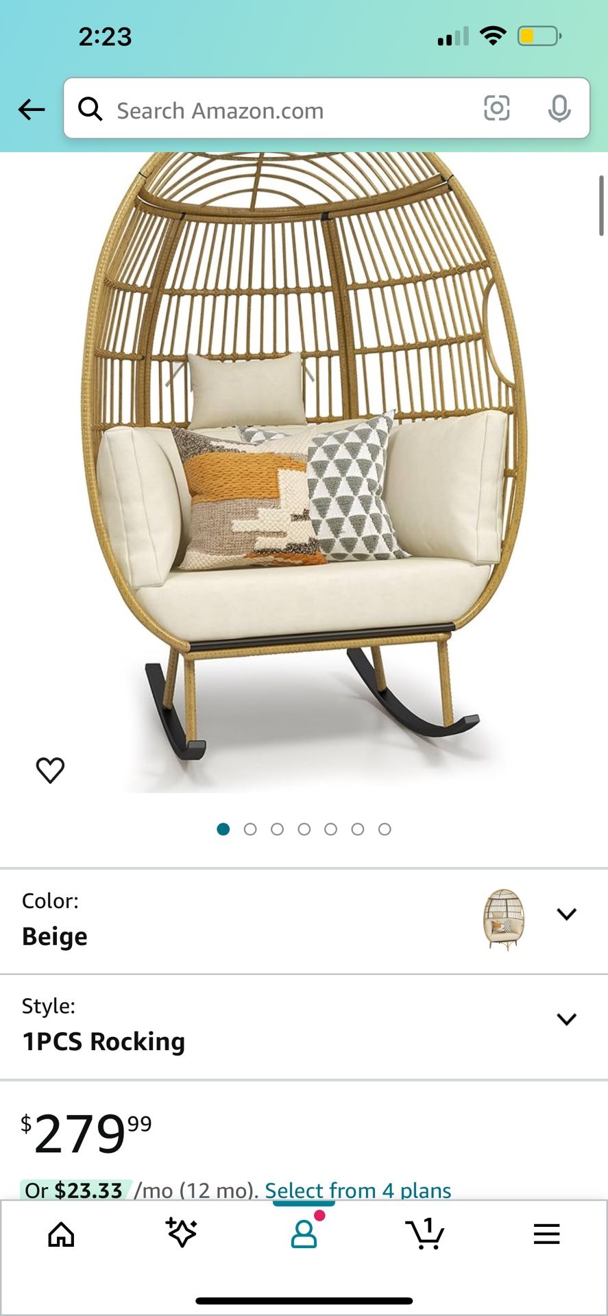 Egg Rocking Chair *Brand new* In Box