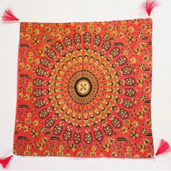 Mandala Bohemian Tassel Pillow Cover With Zip Closure, BRAND NEW!