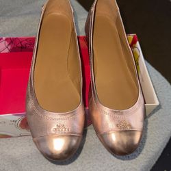 Coach Rose Gold Flats Size 10