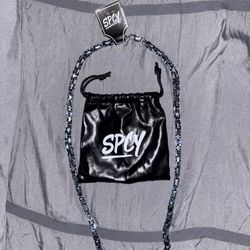 SPCY 8mm Silver/Blue Byzantine Chain