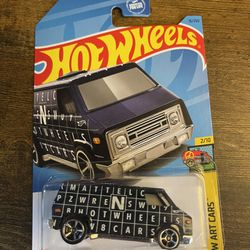 Hot Wheels 2023 Black 70s Van HW Art Cars  Word Search Mattel 
