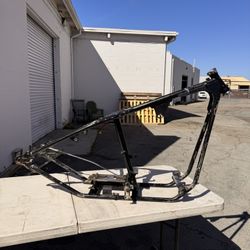 Harley Knucklehead Panhead Shovelhead Paughco Frame With Rear Mechanical Brake Set Up 