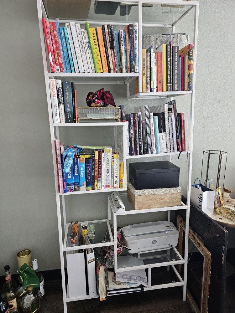 White Glass Bookshelf