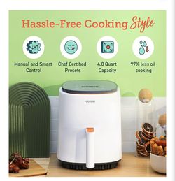 Cosori Air Fryer 4 Qt, 7 Cooking Functions Airfryer, 97% less fat Freidora de Aire, Dishwasher-safe, Designed for 1-3 People, Lite 4.0-Quart Smart Air