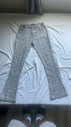 Valabasas, stacked jeans, black and white, blue, and tan, all size 20