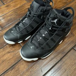 Air Jordan 6 Rings GS Black White Matte Silver size 12