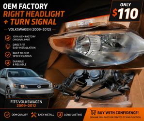 🚙 OEM FACTORY RIGHT HEADLIGHT + TURN SIGNAL — VOLKSWAGEN PASSAT (2009–2012) 🚙