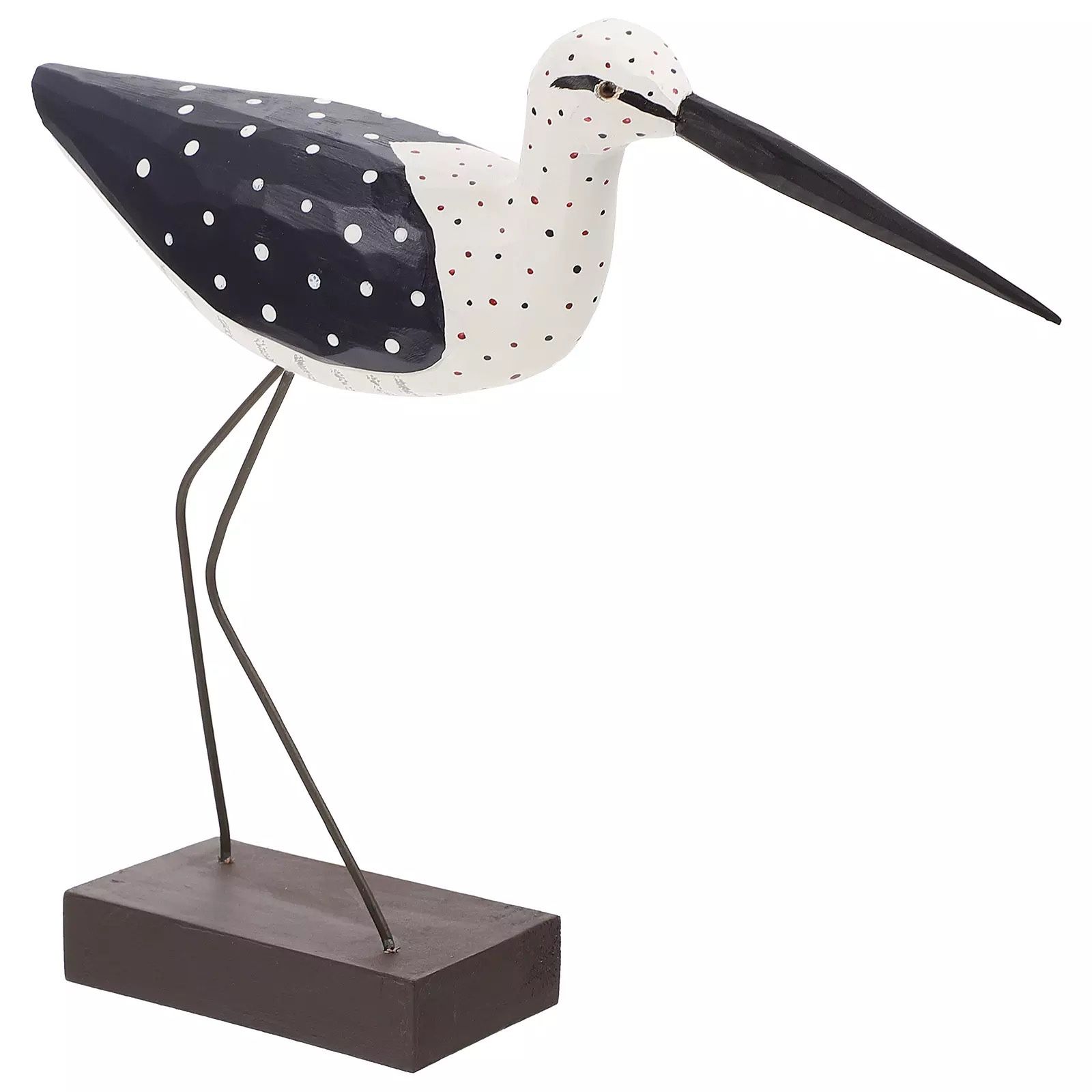 Artistic Creative Nordic Wooden Long-legged Waterfowl Bird Painted Ornament Wood Carving Crafts Office Desktop Decoration Gift