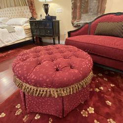 Beautiful Upholstered Lounge And Ottoman 