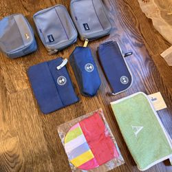 8-Piece Cosmetic & Travel Pouch Bundle – 2 New + 6 Pre-Owned