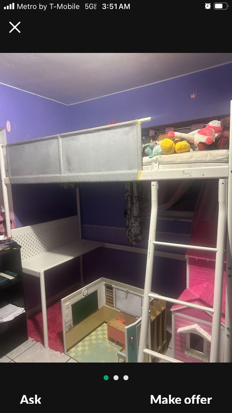 Kids Play Loft With Study Desk! Twin Bed ! $100 Delivery 🚚 Included!