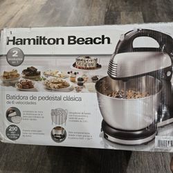 Hamilton Beach Classic Stand Mixer, 4 Quart Stainless Steel Bowl, 6 Speeds