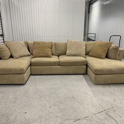 Brown sectional couch