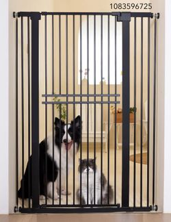 Pawblems 55" Extra Tall Pet Gate, 29"-40" Wide Tall Dog Gate, Black