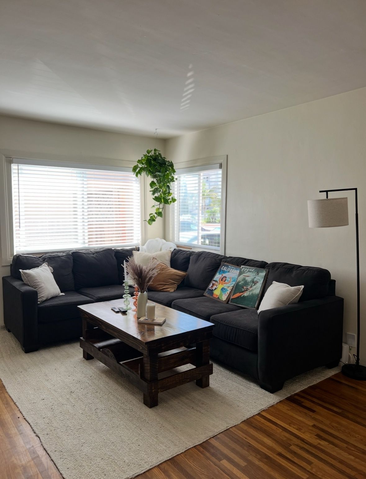 Living Spaces Black Couch