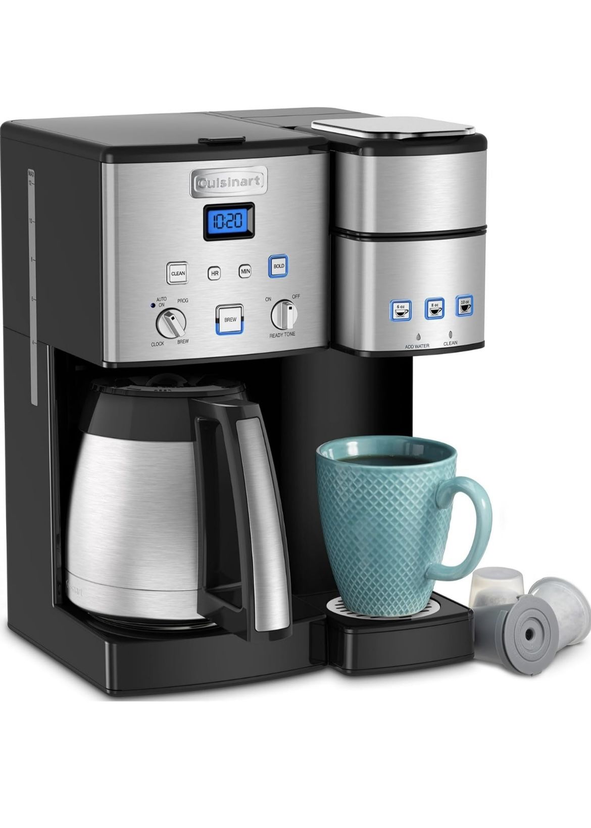 Cuisinart SS 20P1 Coffee Center 10 Cup Thermal Coffeemaker and Single Serve Brewer, Stainless Steel