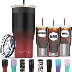 Universal Iced Coffee Sleeve - Upgraded Double Wall Reusable Stainless Steel Holder Sleeves Insulator For Cold Drinks Fits Starbucks Dunkin Donuts McD
