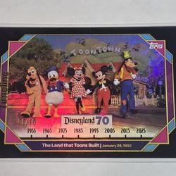 Topps Disneyland 70th Anniversary The Land That Toons Build /10 Black Foil SSP
