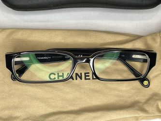 CHANEL 3058 C711 Rectangle Black & Beige Rx Designer Eyeglasses