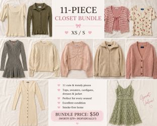 Women’s Clothing Bundle – 11 Pieces (XS/Small) – $55