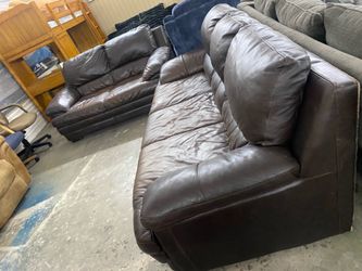 Leather sectional