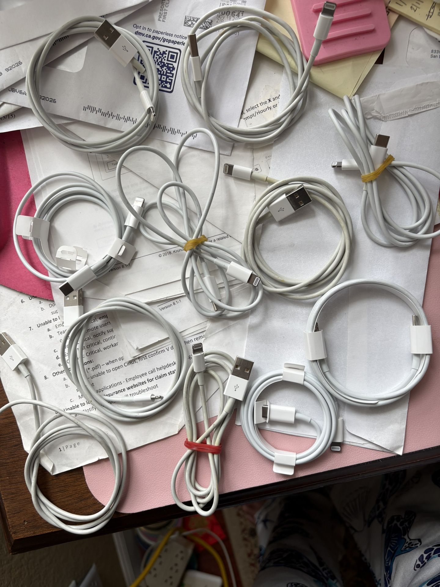 New Lightning to USB and lightning to USB-C charge cable.