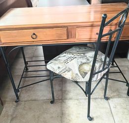 Wood Writing Desk and Chair
