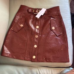 Faux Croc Skirt Topshop Nordstrom Belted Metal