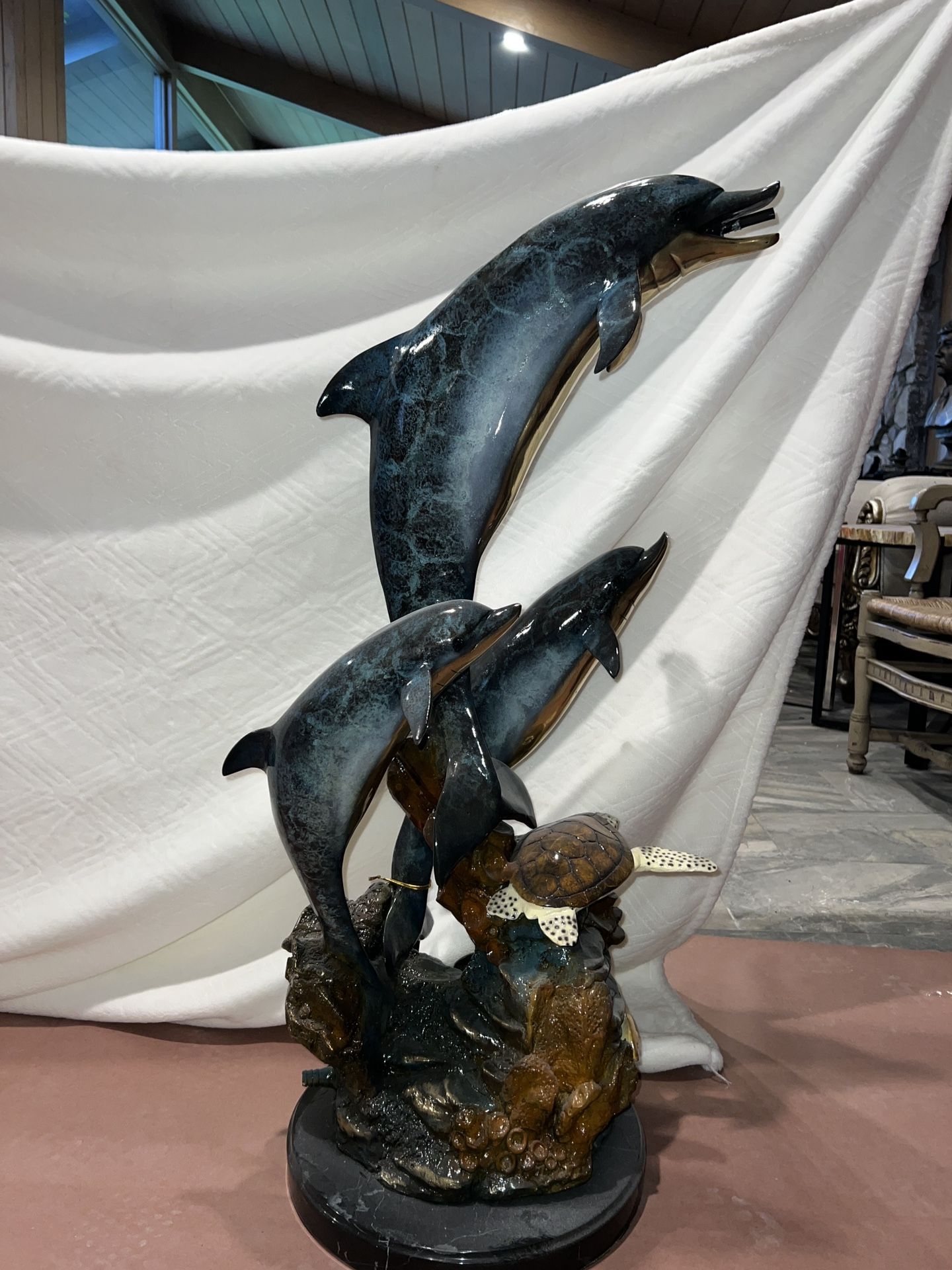 Three Dolphins Jumping Statue/Fountain 