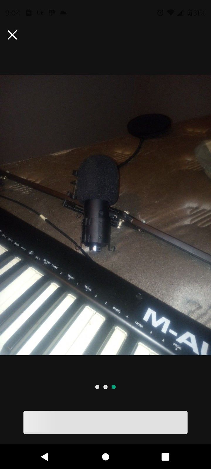 Recording Studio Mic And M Audio Keyboard
