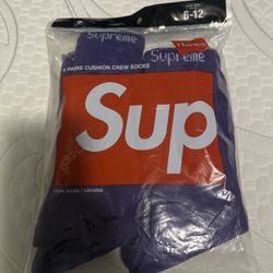 Supreme Hanes Crew Socks (4 Pack) Purple (SS21) BRAND NEW 100% AUTHENTIC