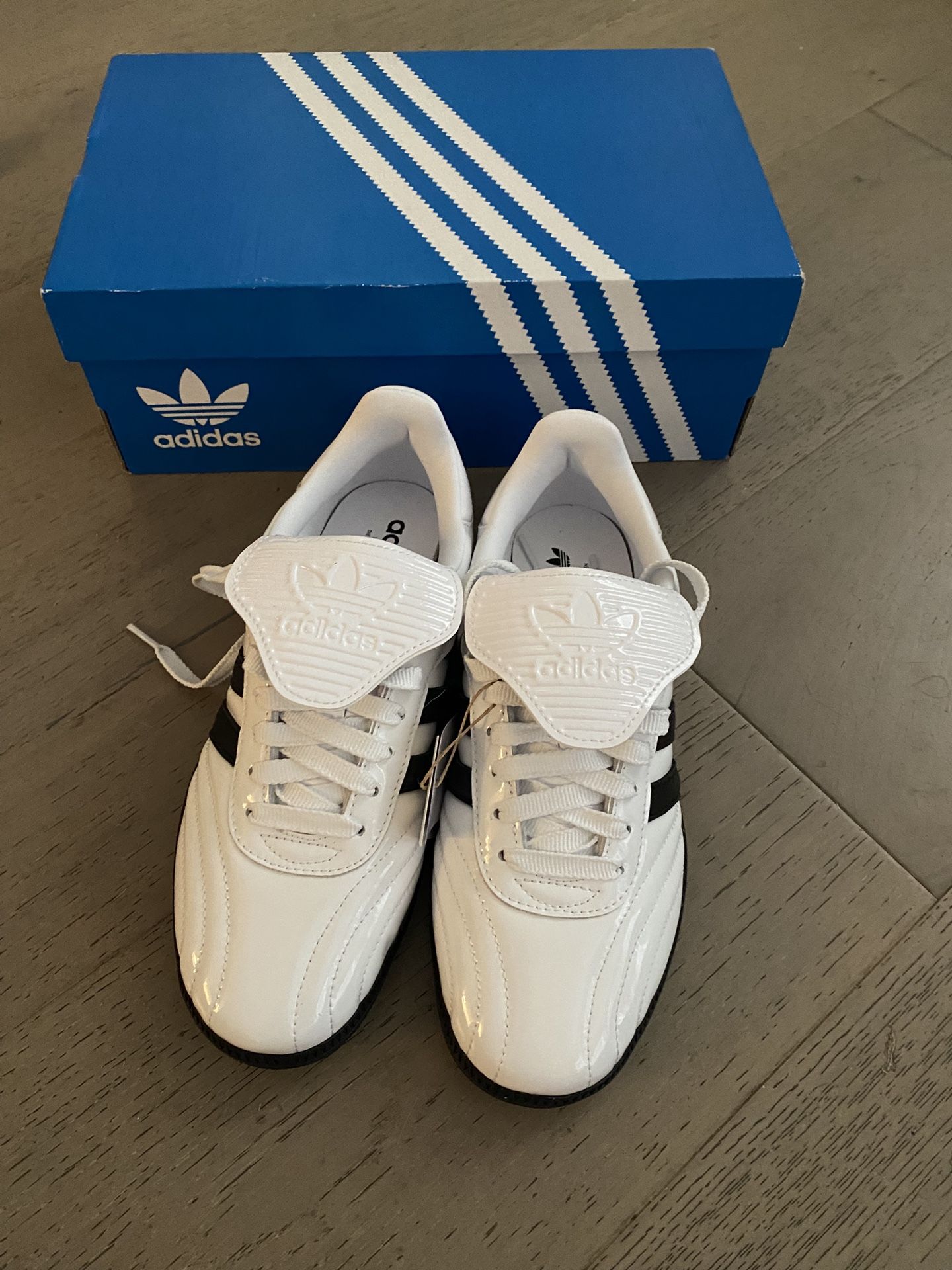 Adidas Women's Samba LT Patent Leather White Black size 8