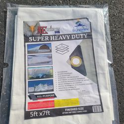 5ft × 7ft Super Heavy Duty White Tarp