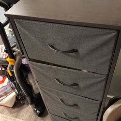 Dresser With Cloth Drawers (Grey & Black) 