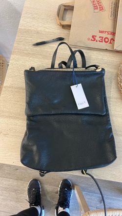 Clare V. Black leather purse backpack