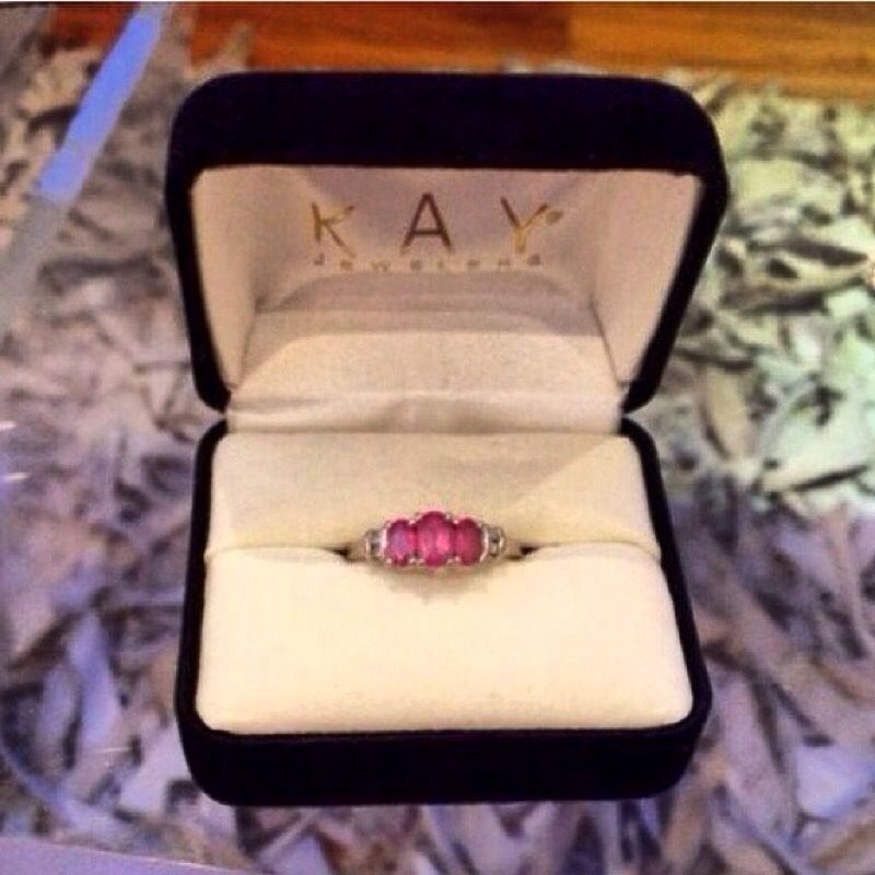 Authentic Kay Jeweler's Pink Sapphire Diamond Ring