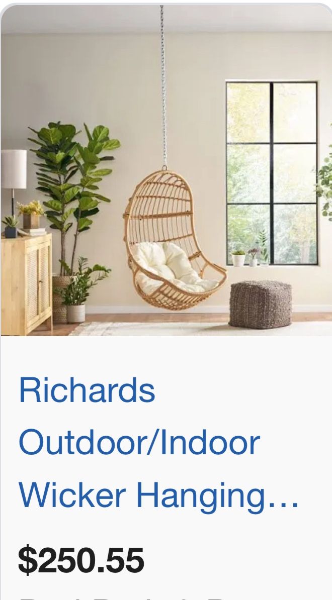 Two Hanging wicker chairs
