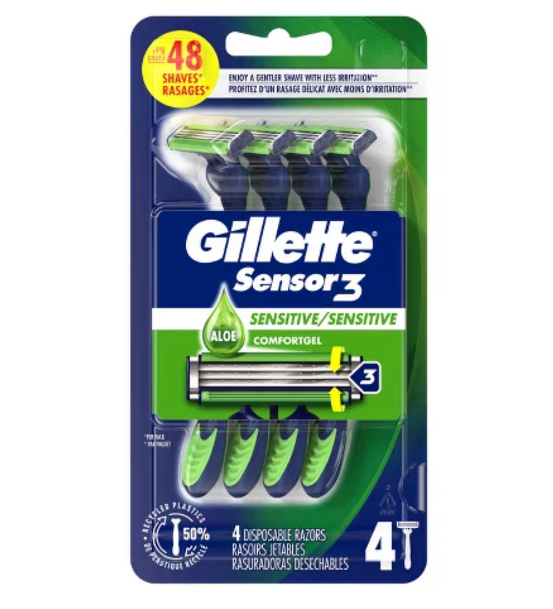 Gillette 4pcs Shavers, New