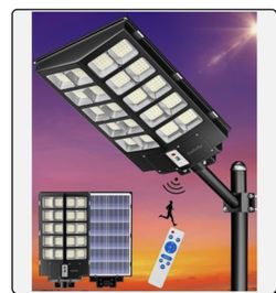 Gefolly 9500W Commercial Solar Street Light Parking Lot Road Lamp super bright