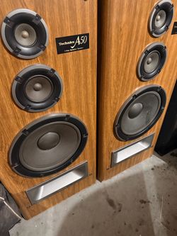 Technics A50 3-Way Floor Standing Speakers Pair and raido shack  pair also included