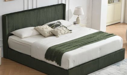 Upholstered king storage bed